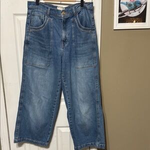 Free People We The Free Piper Mid-Rise Crop Wide-Leg Jeans